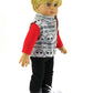American Fashion World Boys Skull 3 Piece Vest and Pants Set for 18-Inch Dolls | enhanced Quality & Trendy Design | Dolls Clothes | Outfit Fashions for Dolls for Popular Brands