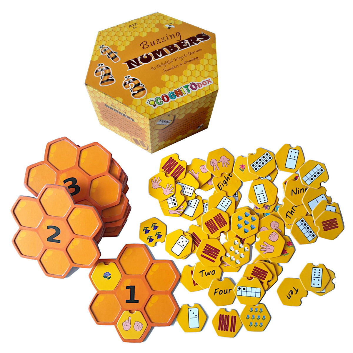 COGNITObox Buzzing Bee Numbers : Interactive Educational Math Game for Kids  Learn Numbers, Counting, Tally Hand Signs with six
