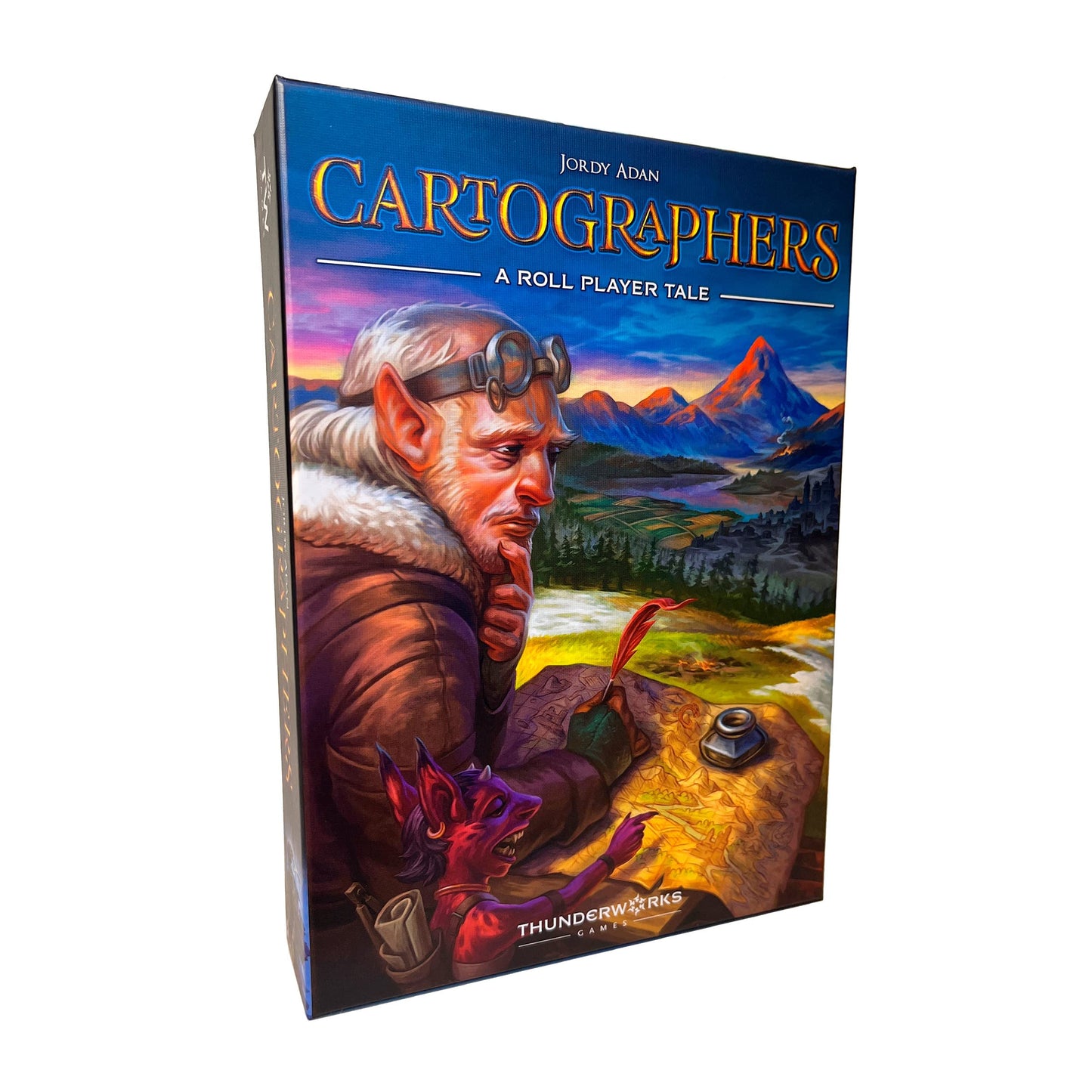 Thunderworks Games Cartographers: A Roll Player Tale - Strategy Board Game, Medium Size, Paper, 1-100 Players, 30-45 Minutes