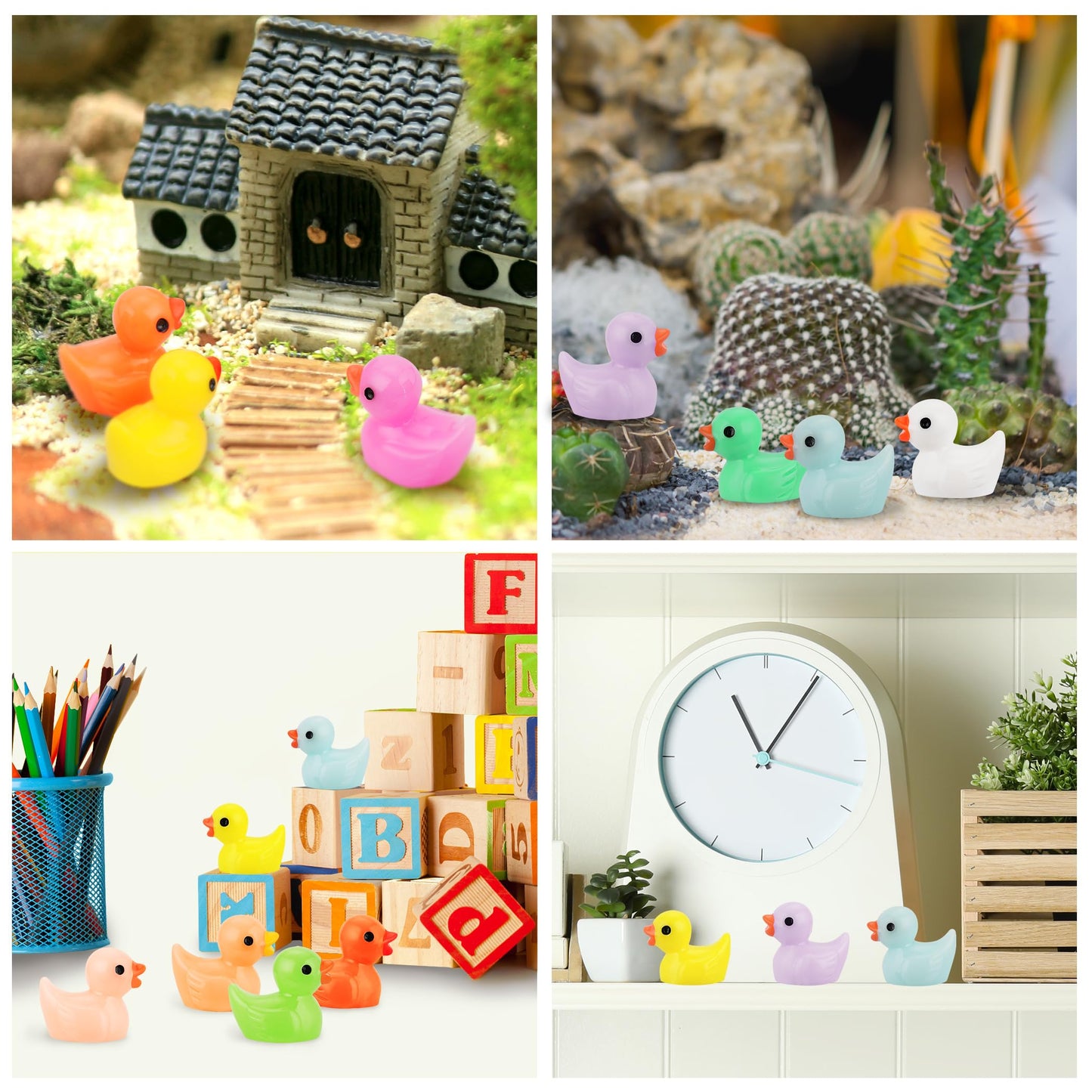 Crtwdman 240 Pcs Mini Ducks Tiny Duck Figurines Bulk For Garden Micro Landscape, Mini Resin Ducks For Dollhouse Aquarium Potted
