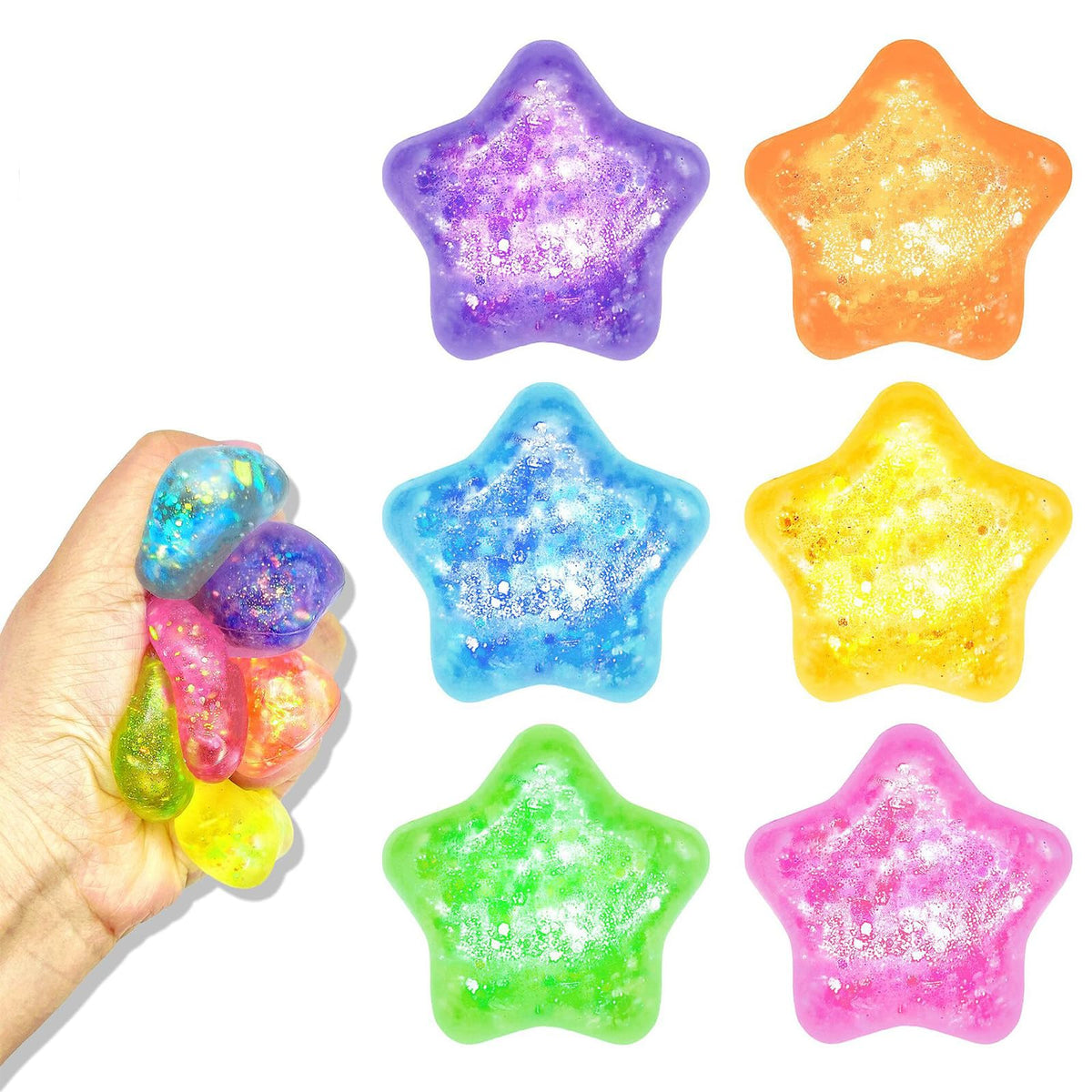6Pcs Taba Squishy, Star Malt Candy Squishies, Fidget Toys for Work Breaks, Hand Fidgeting Sensory Toys for Students and Office U