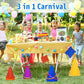 Win Sports 3 In 1 Carnival Outdoor,Combo Games Set,Soft Plastic Cones,Cornhole Bean Bags,Ring Toss Game,Kids Birthday Party Outdoor Games Supplies 26 Piece Set