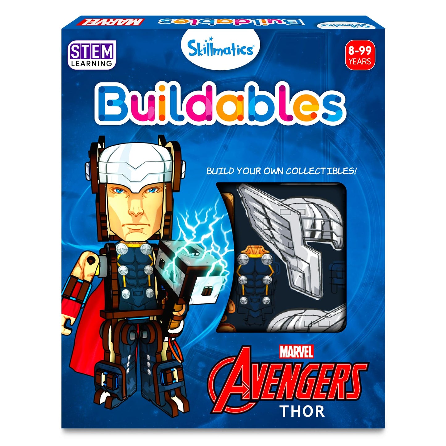 Skillmatics Kid Marvel Stem Building Blocks Toy  Buildables Thor, Gifts For Ages 8 & Up, Diy Action Toy Figures & Collectibles,