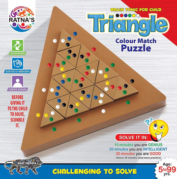 RatnaS Triangle Colour Match Puzzle, Challenging To Solve For Ages 5 To 99 Years