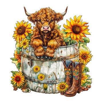 Wooden Puzzles for mature-themeds  Wooden Jigsaw Puzzles for mature-themeds Kids  Sunflower Pasture-2 Unique Shaped Wood Puzzles mature-themed  Creative Birthday Gifts for Friends Family Game (13.4 * 12.2in 270pcs)