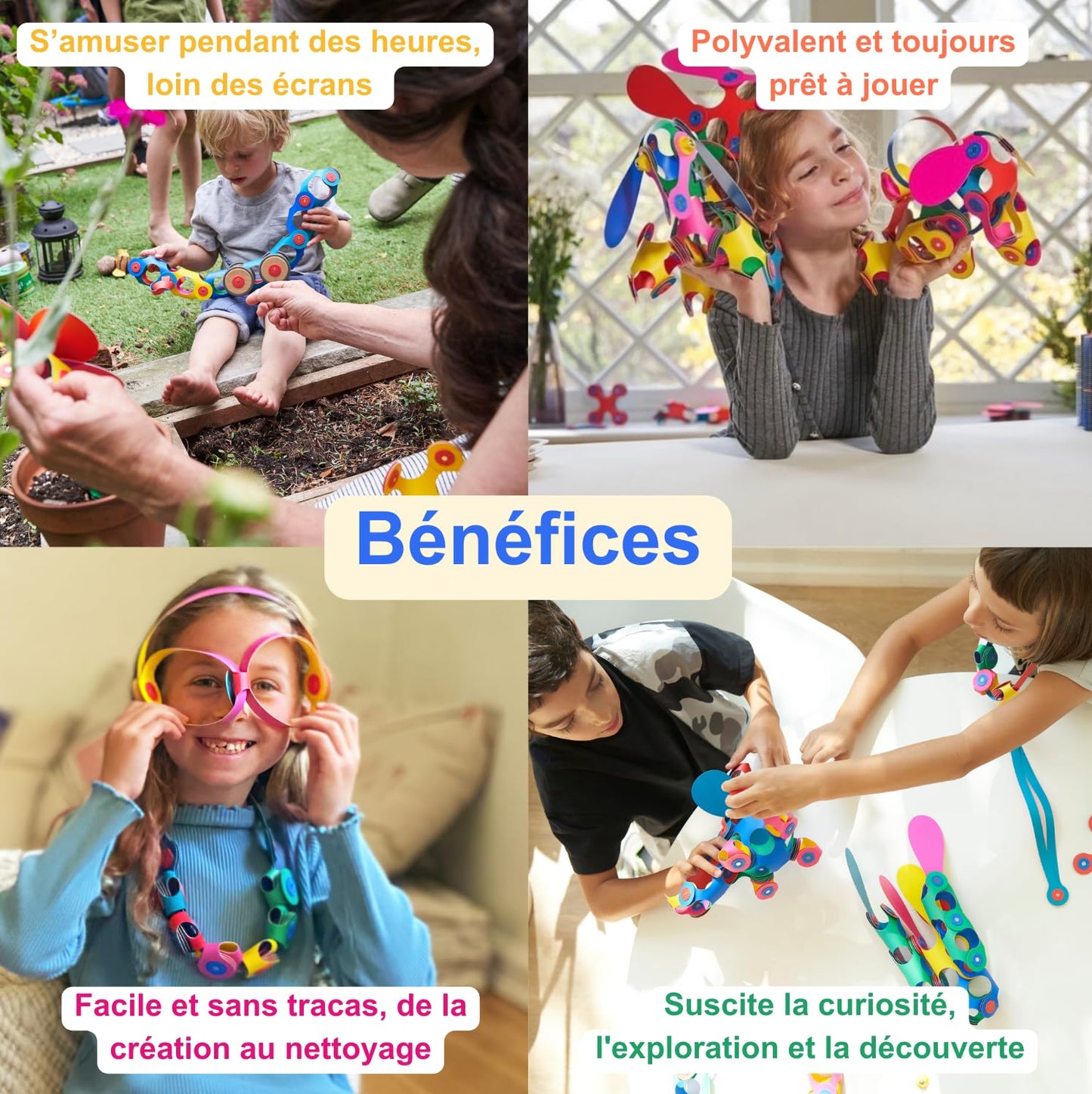 Clixo Rainbow 42 Piece Pack - Flexible, Durable, Imagination-Boosting Magnetic Building Toy- Modern, Modular Designs For Hours Of Stem Play. A Multi-Sensory Magnet Toy, Travel Friendly. Ages 4-99