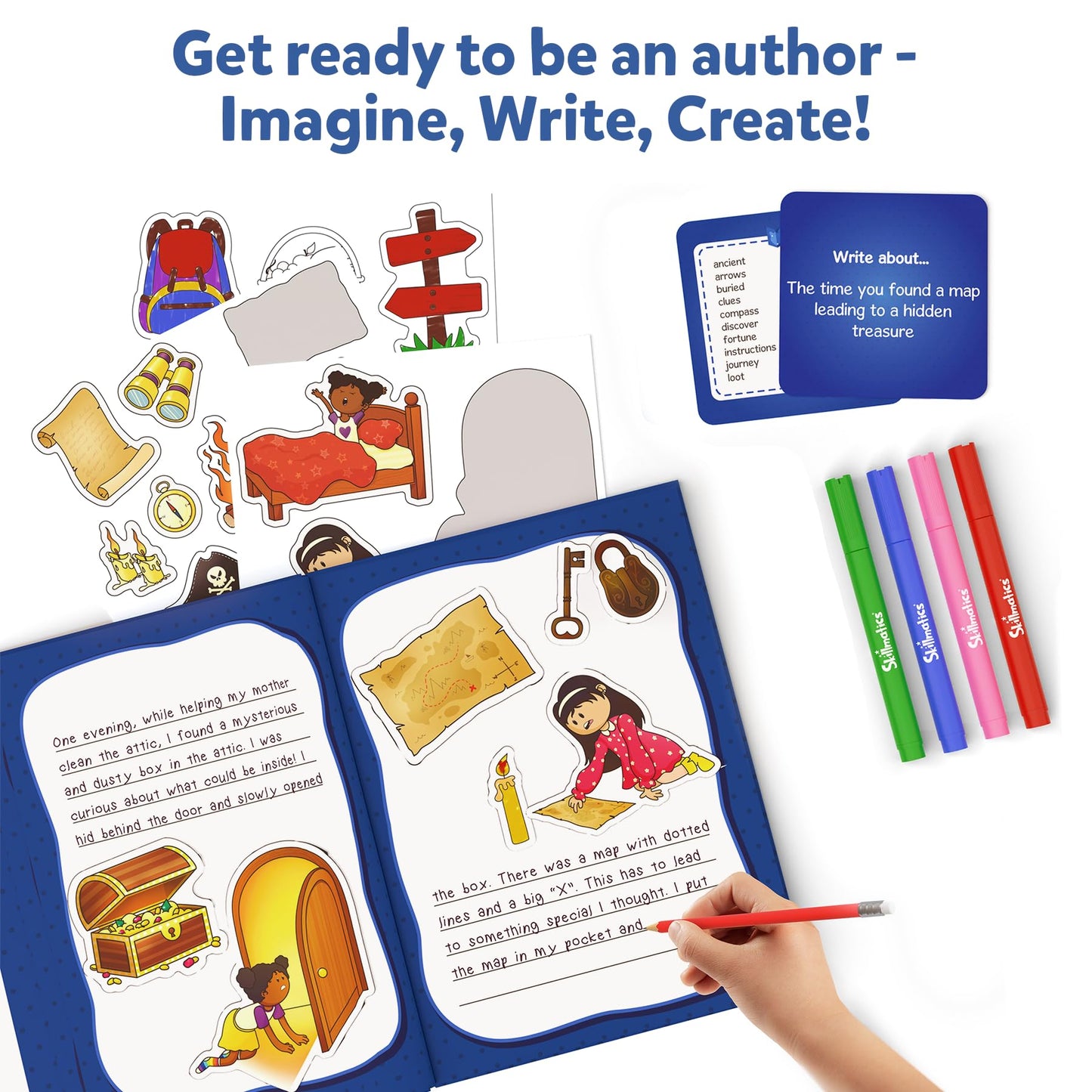 Skillmatics Storybook Art Kit - All My Adventures Art Kit For Kids, Write & Create Adventure Stories, Creative Activity For Boys & Girls, Diy Kit, 300+ Stickers, Gifts For Ages 5, 6, 7, 8, 9, 10