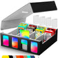 Binirin Trading Card Storage Box For Commander Display, 3000+ Mtg Deck Box With 4 Toploaders & Card Supporters, Pu Leather Card