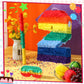 Sratte Rainbow Number Piata Multicolor Piata Small Kids Birthday Party with Blindfold Stick and Confetti for Birthday Anniversar