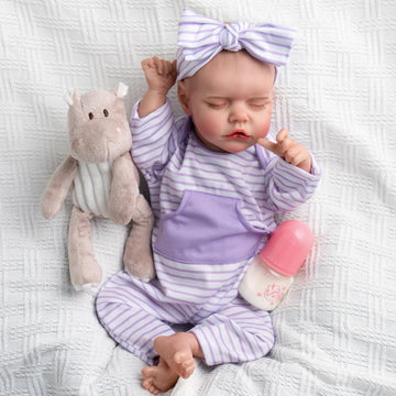 Jirachi Realistic Newborn Baby Dolls Girl 18-Inch, Reborn Baby Dolls Full Body Soft Vinyl Lifelike Preemie Baby Dolls With Feeding Kit, Birthday Gift For Kids Age 3+