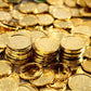 Sanwuta 400 Pieces Gold St. Patrick's Day Plastic Coins Bulk Lucky Shamrock Leprechaun Coins St Patricks Day Decorations with 3