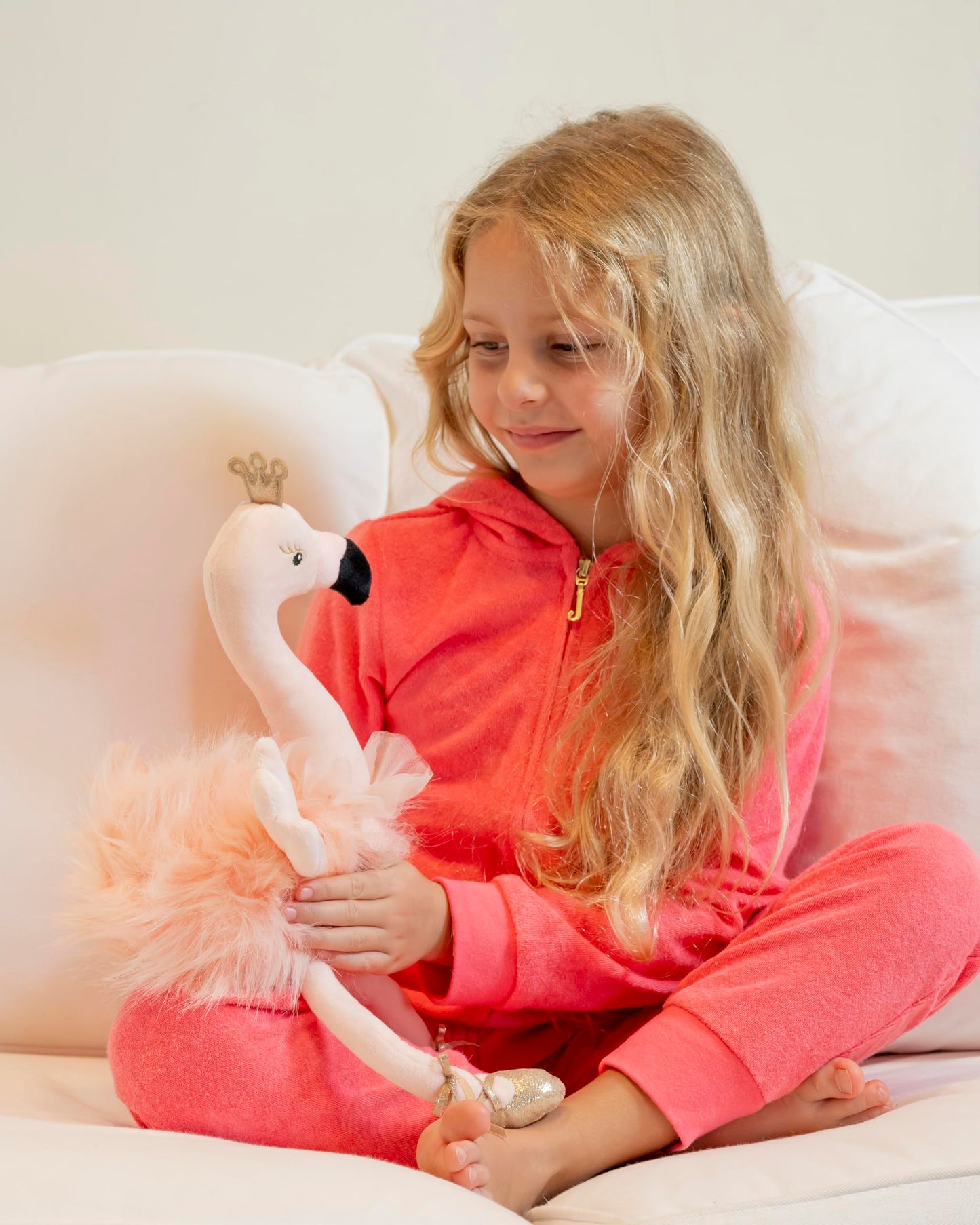 Laila and Lainey Plush Ballerina Flamingo Stuffed Animal 16.5 Inch Gold for Girls Birthday Gifts and Decor