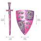 Liontouch Crystal Princess decorative replica blade & Shield For Girls | Medieval Play Set in Foam For Kids Pretend Play With Pink & Silver Lioness Theme | Safe  & Battle Acessories For Dress Up & Royal Costumes