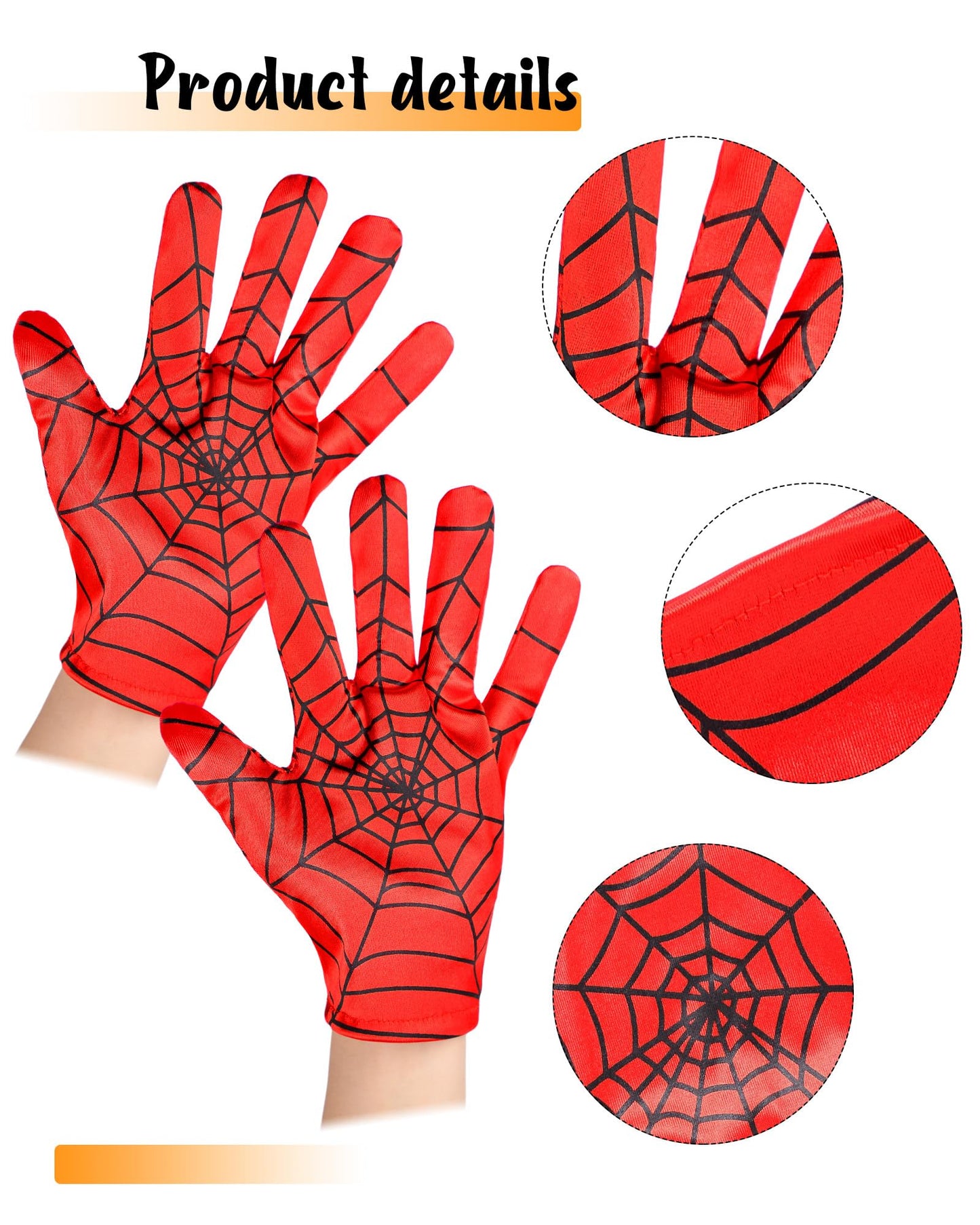Geyoga 1 Spider Cape  1 Pair of Spider Web Gloves Costume for Halloween Christmas Birthday Costume Party School Performance(27.5 x 27.5'')