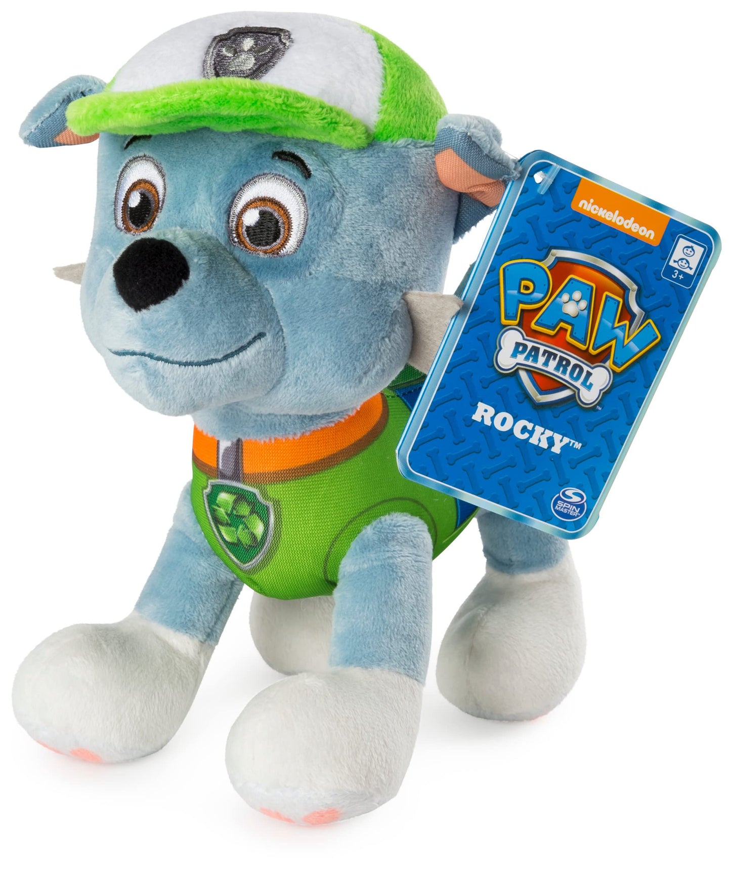 Paw Patrol - 8 Rocky Plush Toy, Standing Plush With Stitched Detailing, For Ages 3 And Up