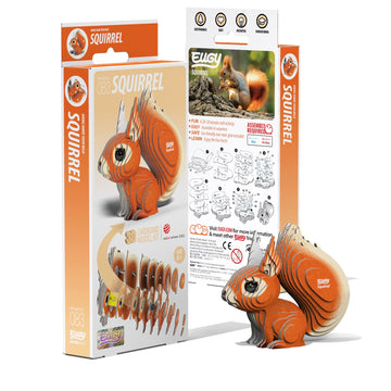 Eugy Squirrel 3D Puzzle, 36 Piece Eco-Friendly Educational Toy Puzzles For Boys, Girls & Kids Ages 6+