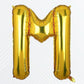 Flyloons Gold Alphabet Letter Foil Balloons for Name M Birthday Decoration Items, Anniversary, Baby Shower, Bachelorette, Weddin