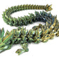 Subpoly Large 24 Articulated Crystal Dragon - Multi Color 3D Printed Plastic Dragon Figure - Rainbow Pearlescent Colors - Interlocked Body Segments and Legs (Large 24  Gunmetal)