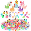 GOKUPOK Luminous Mini Resin Ducks Tiny Animals Glow in The Dark Duck Panda Dolphin Mushroom 4 Combination Sets for Garden Micro 