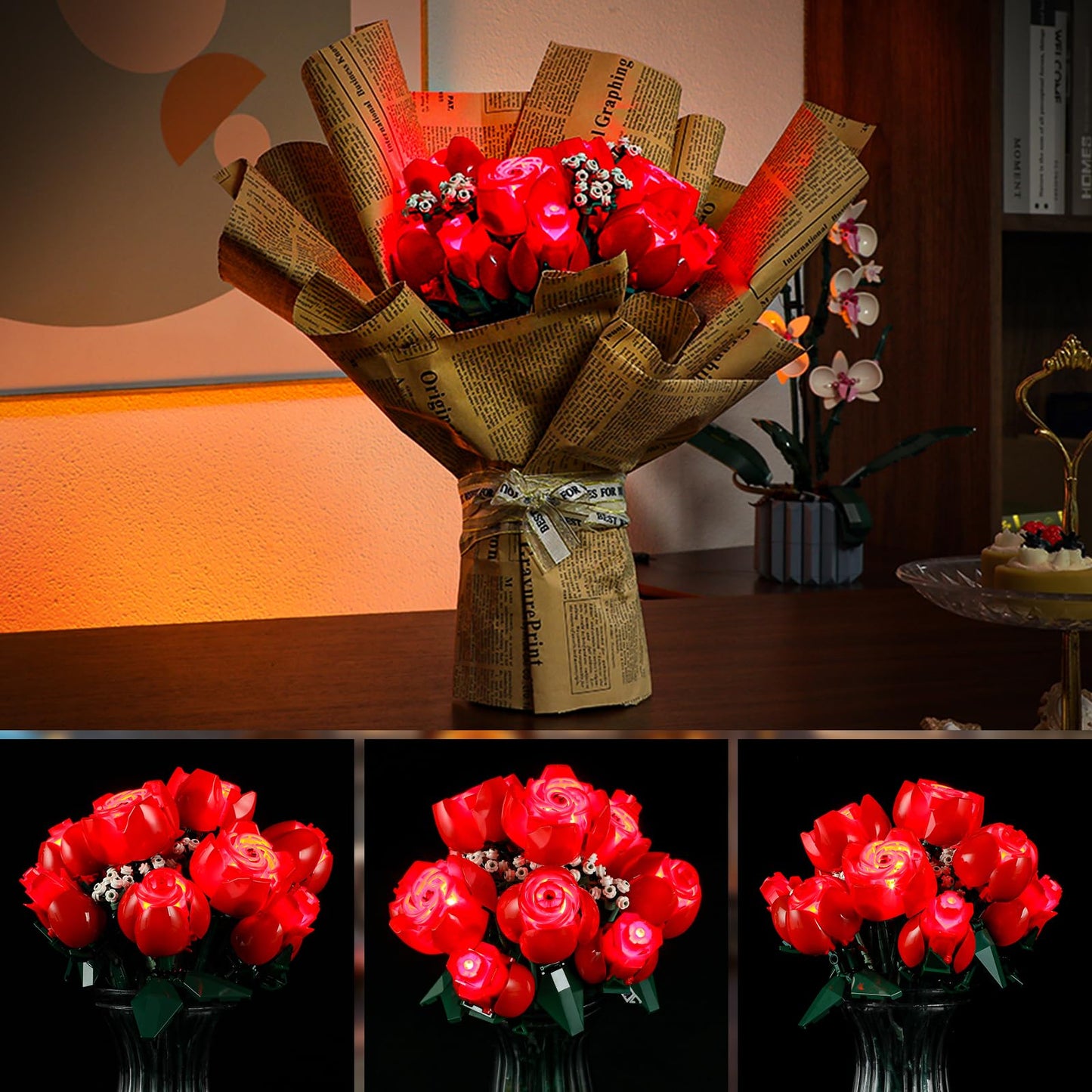 Yeabricks Led Light For Lego-10328 Icons Bouquet Of Roses Building Blocks Model (Lego Set Not Included)