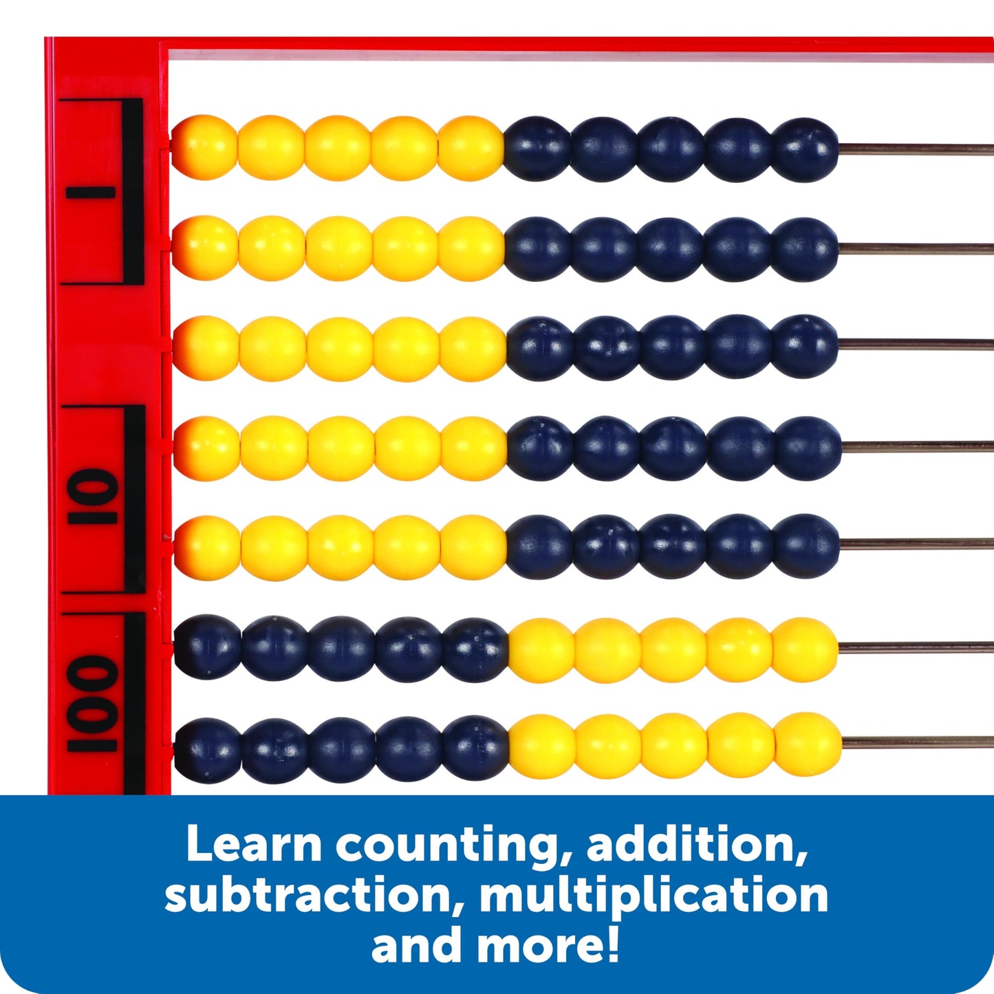 Learning Resources 2-Color Desktop Abacus, Math Concepts, Ages 5+, Red Frame, Multicolor, Model LER4335