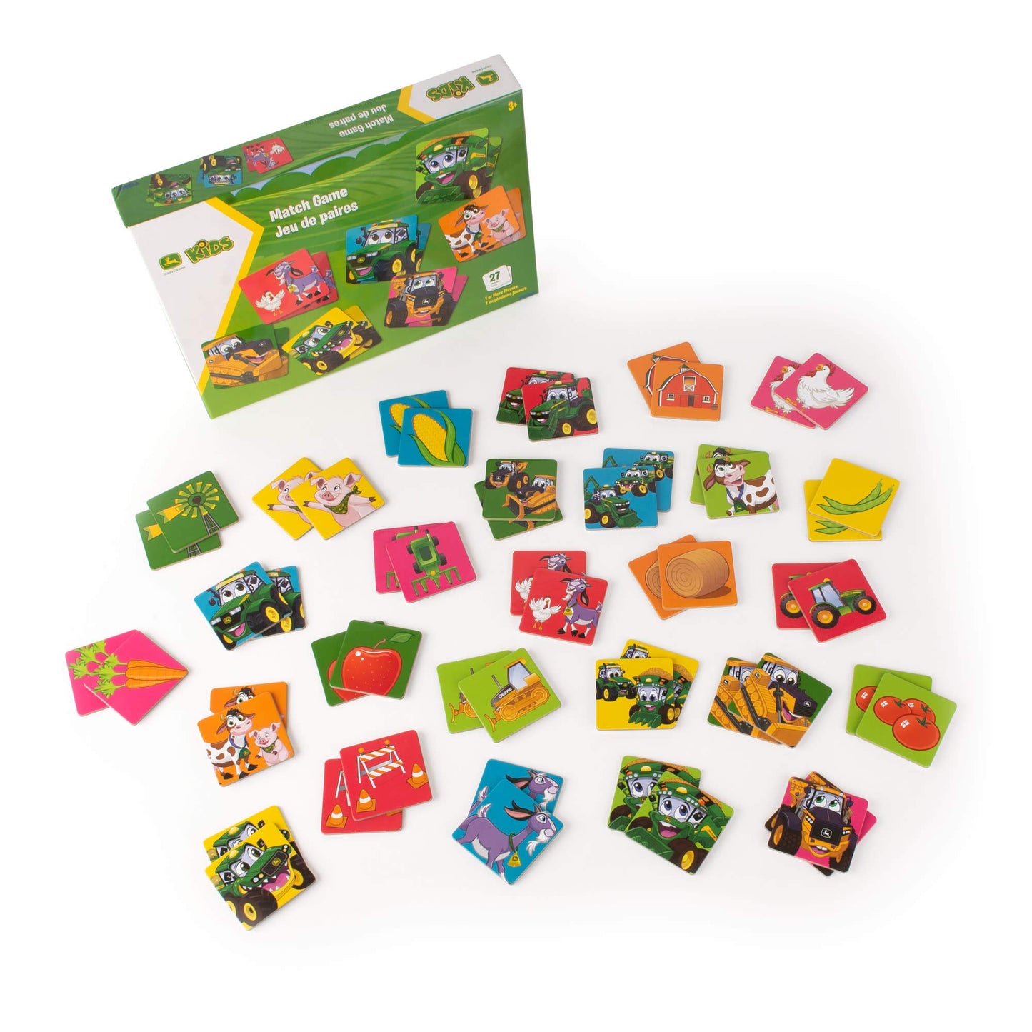 John Deere Kids Matching Game - Farm Themed Memory Game For Toddlers And Kids - John Deere Toys - Preschool Games And Learning A