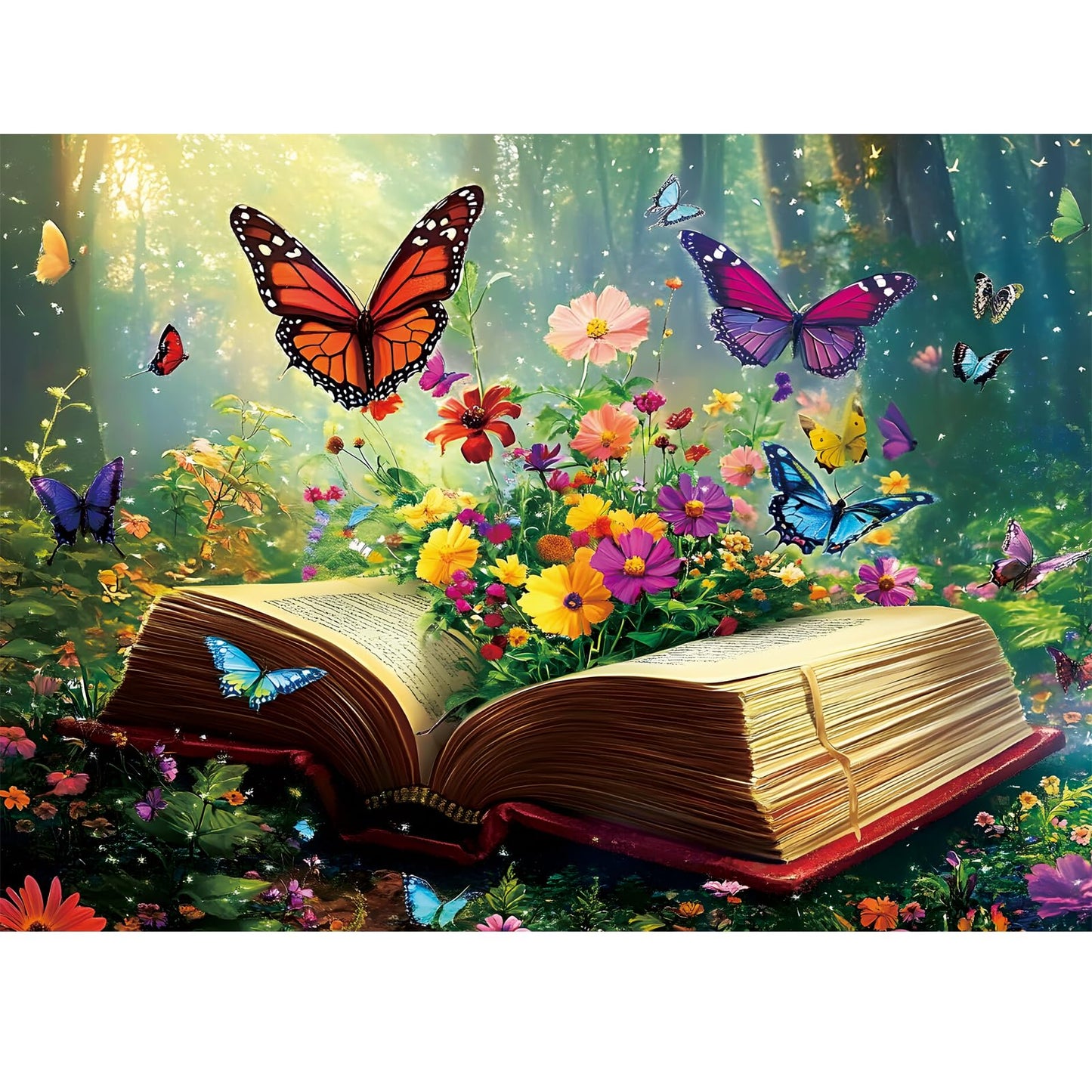 Jigsaw Puzzle 500 Pieces Flowers Book 500 Piece Puzzles for mature-themeds Kids Seniors Recycled Cardboard mature-themed Jigsaw Puzzle 500 Piece Family Activities Great Gift for Family and Friends 20.5 * 15 Inch