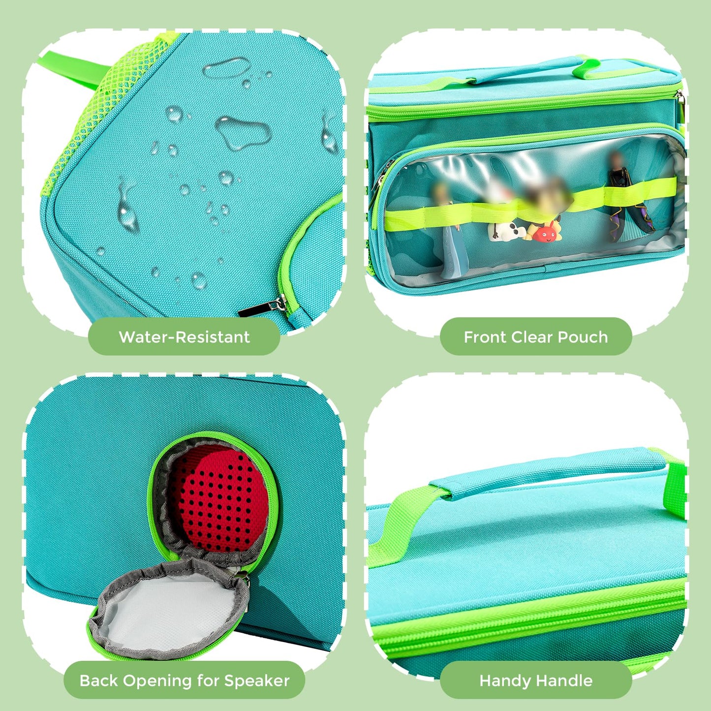 Hautton Toniebox Carrying Case - Portable Travel Bag for Tonies, Headphones, and Charging Station, Aqua Blue, Model HT-08364490