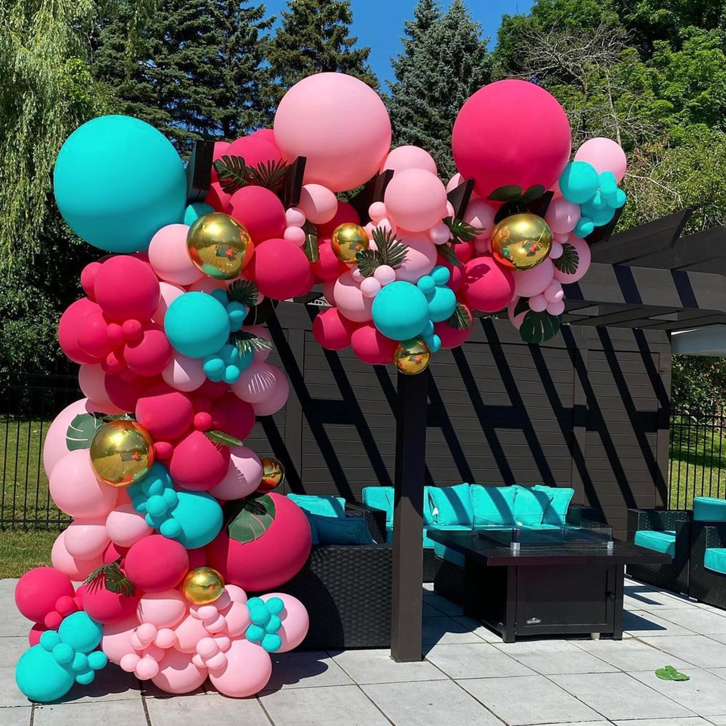 Nisocy Teal Latex Balloons Arch Kit, 102Pcs 18In 12In 10In 5In Turquoise Arch Garland For Birthday Baby Shower Mermaid Unicorn U