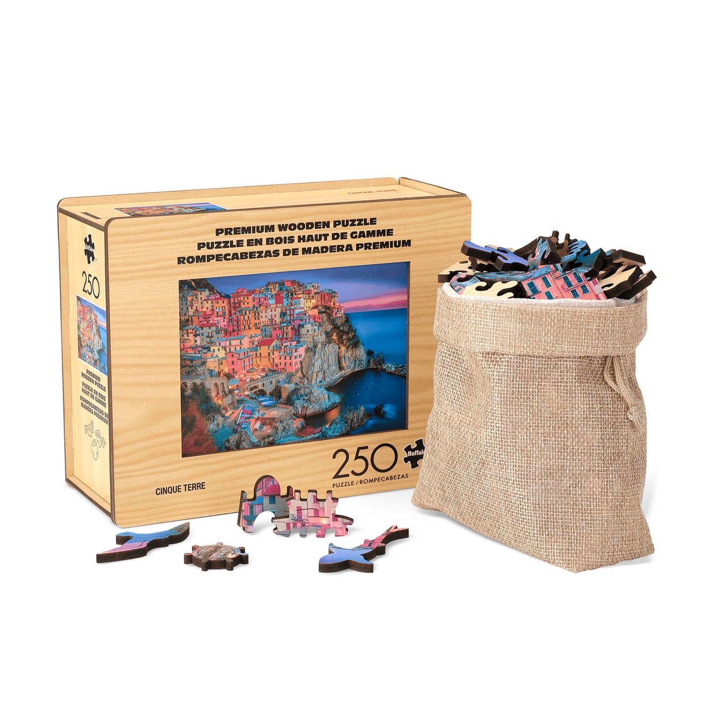 Buffalo Games - Cinque Terre Wood Puzzle - Whimsy Cut Jigsaw Pieces - 250 Piece Jigsaw Puzzle