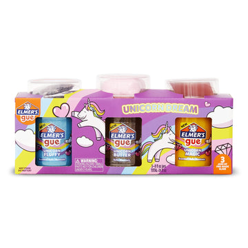 Elmer'S Gue Premade Slime, Unicorn Dream Slime Kit, Includes Fun, Unique Add-Ins, Variety Pack, 3 Count