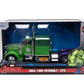 Jada Hollywood Rides 1:24 Scale Die-Cast 1992 Peterbilt 379 Big Rig Box Hulk Edition - Opening Doors, Rubber Tires, Detailed Int