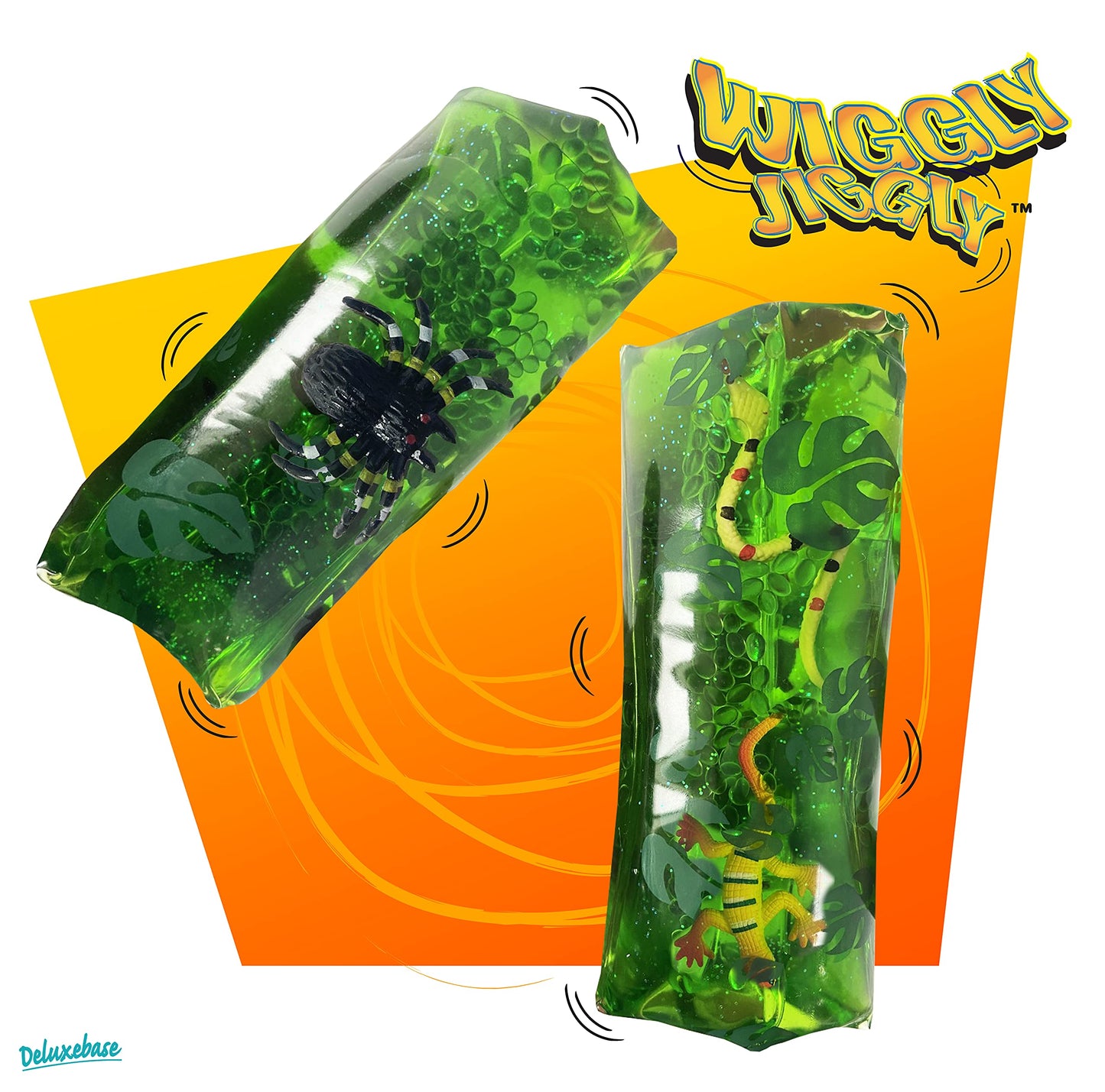 Wiggly Jiggly - Penguin from Deluxebase. Large Super Squishy Water Snake Fidget Toy with Penguin Figures. Great Sensory Toy for