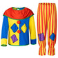 Yoroka 5Pcs Kids clown costume set Circus costume Boys and Girls Cosplay Costumes Quick Dress up for Clown(XL)