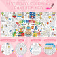 Happy Birthday Giant Coloring Poster For Kids 30X72 Inch, Birthday Large Coloring Poster Tablecloth, Birthday Themed Color-In Ac