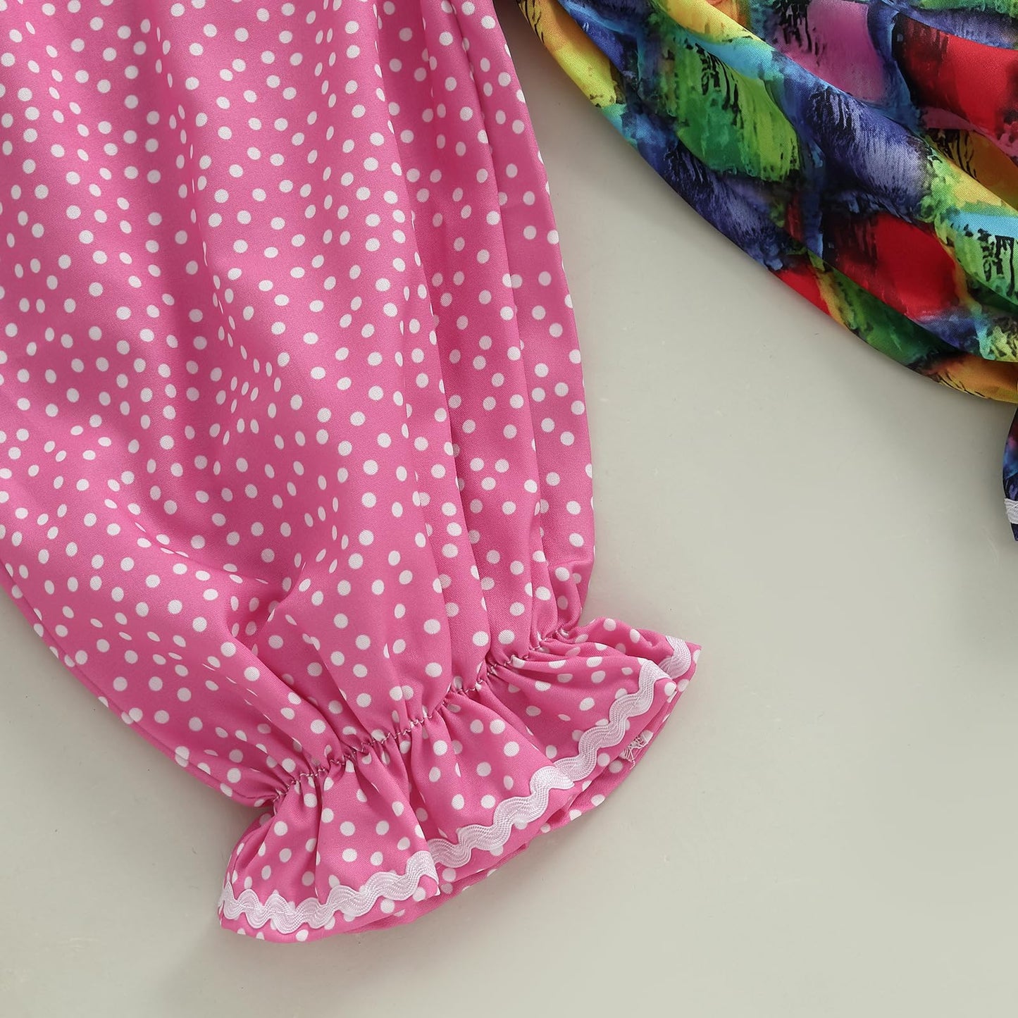 Thorn Tree Toddler Halloween Outfits Baby Boy Girl Clown Costume Contrast Color Long Sleeve Jumpsuit Hat Smocked Outfits (Pink,