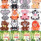 Asoulin Valentines Day Gifts For Kids, 24Pack Jungle Animals Pop Fidget Toys With Valentines Day Cards For Kids School Classroom