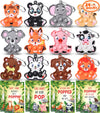 Asoulin Valentines Day Gifts For Kids, 24Pack Jungle Animals Pop Fidget Toys With Valentines Day Cards For Kids School Classroom