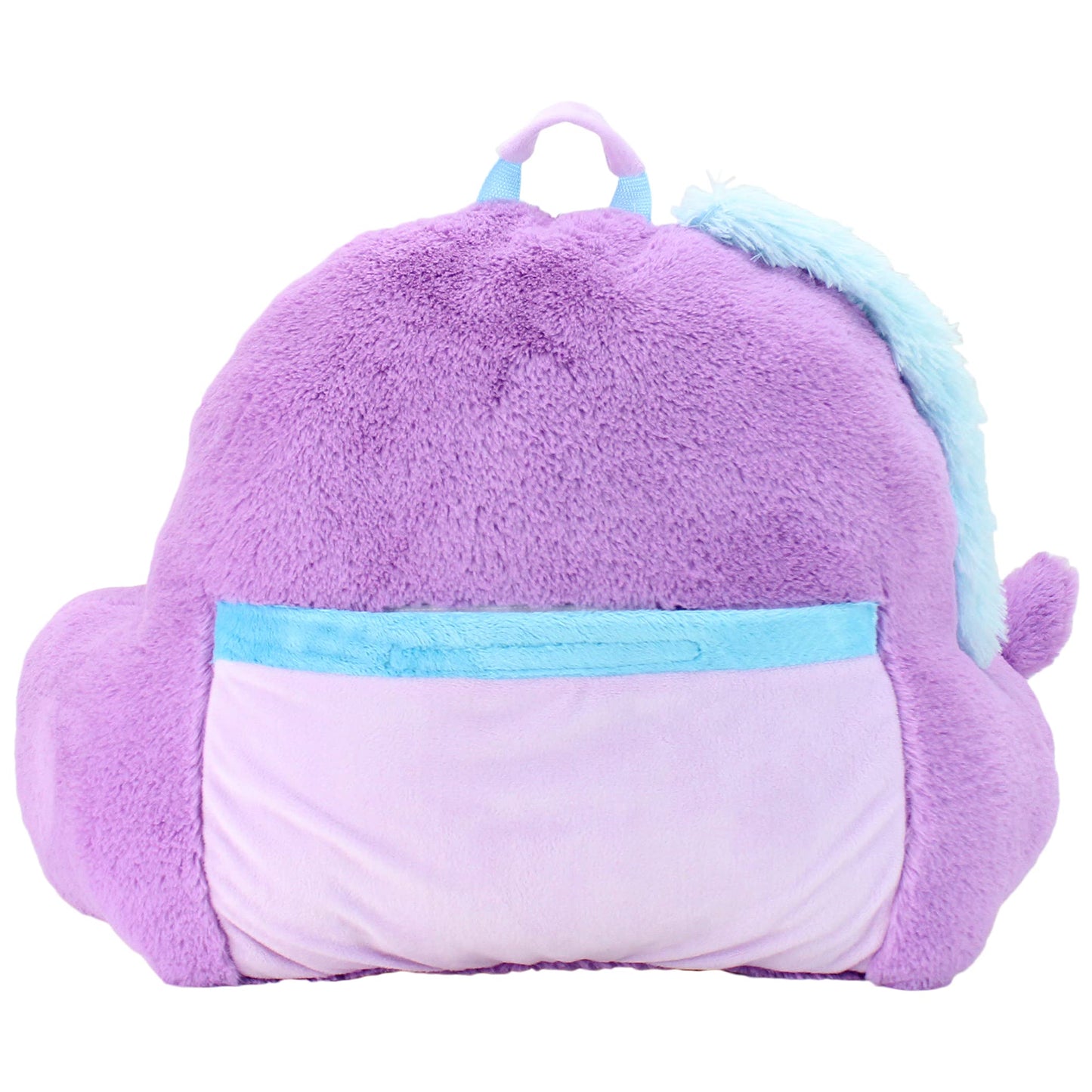 Soft Landing | Nesting Nooks | Soft And Cuddly Portable Back Rest And Reading Pillow With Storage Pocket - Unicorn , Purple 15 X 23 X 14 Inches