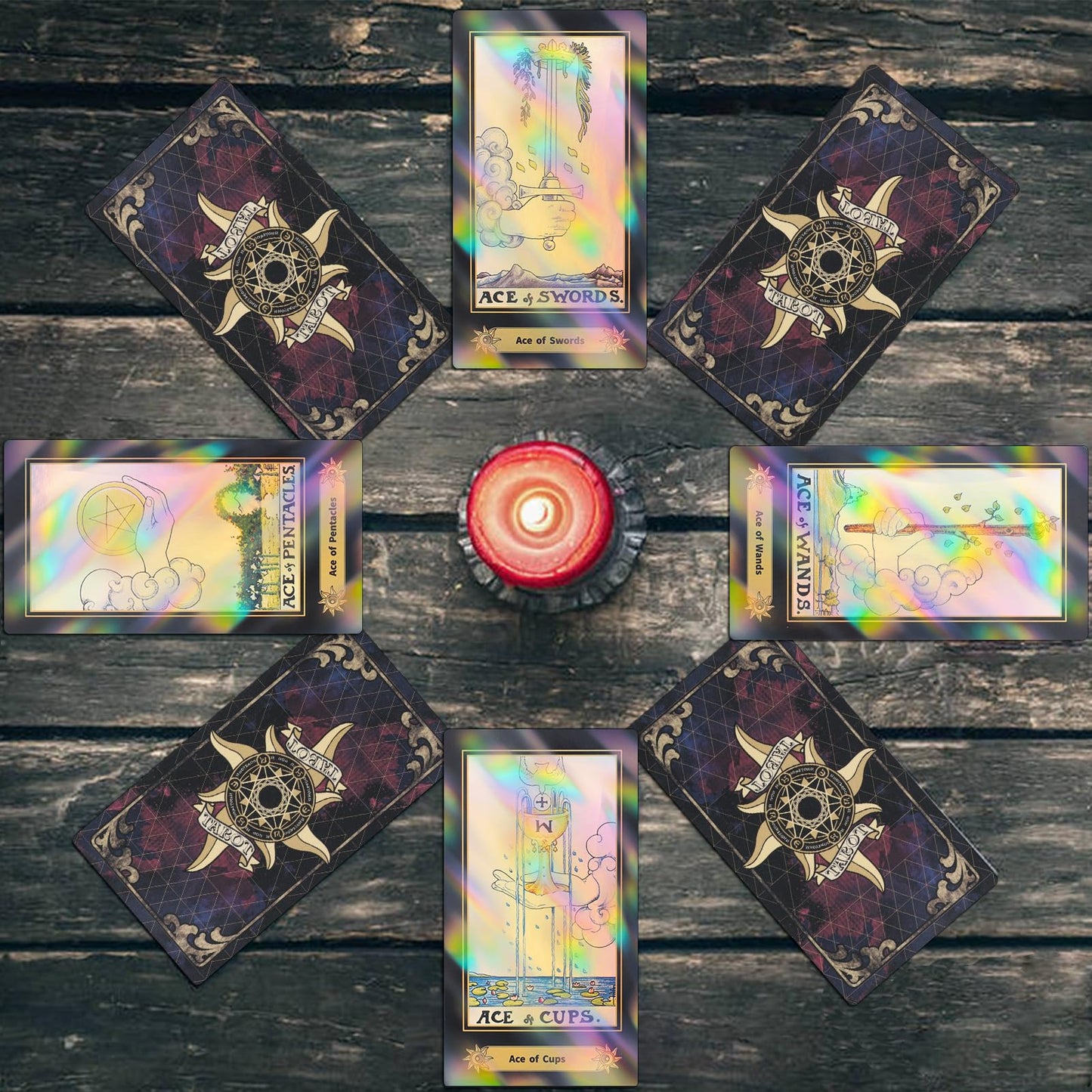 Smoostart 78 Tarot Cards With Guidebook, Holographic Tarot Cards Deck Future Telling Game With Colorful Box