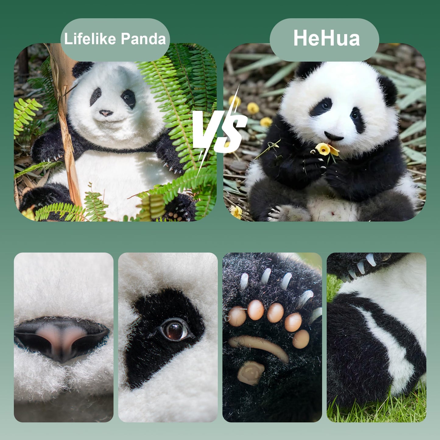 Chongker Panda Plush Stuffed Animal, 16.5" Handmade Lifelike Toy, 4.6lbs Black and White Giant Panda, Model ZuoPanda04-WS