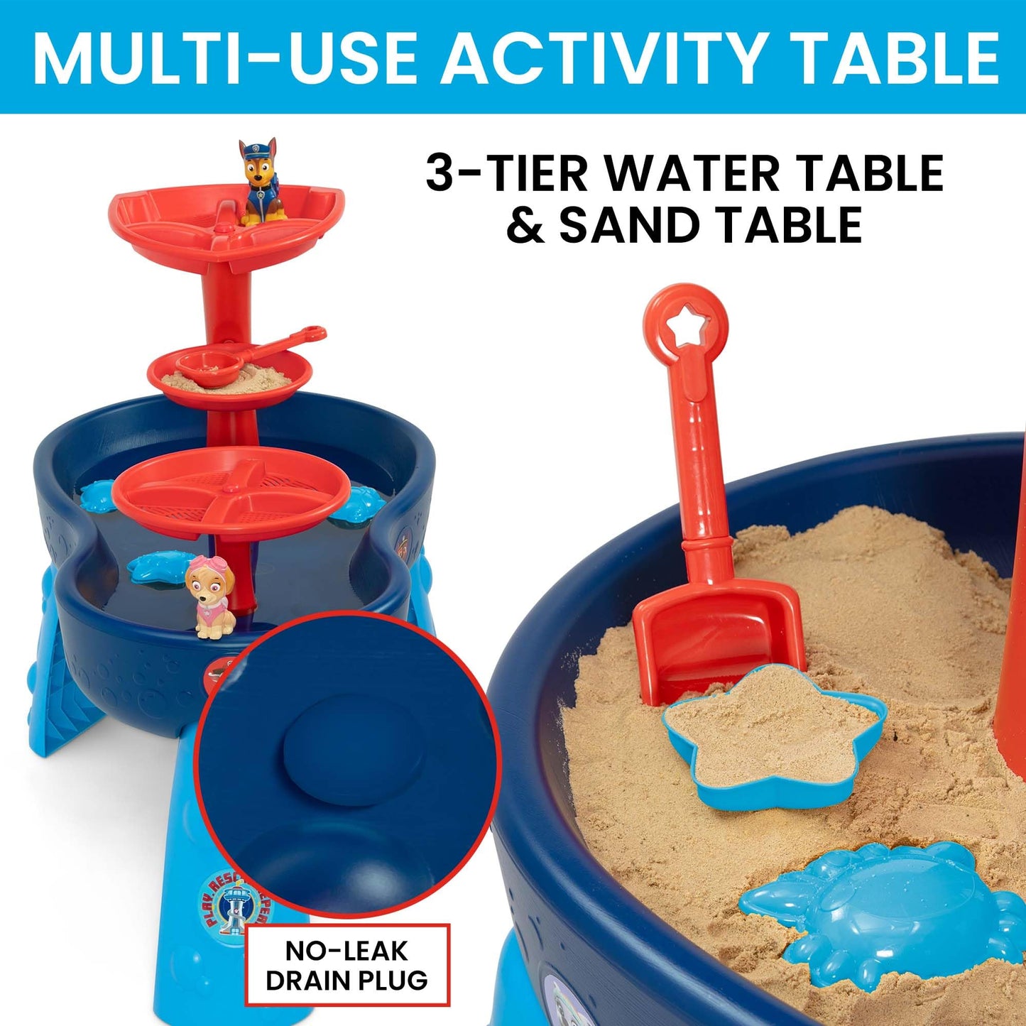 Paw Patrol Water Table By Delta Children | 3-Tier Water Table With 11-Piece Toy Set, Blue
