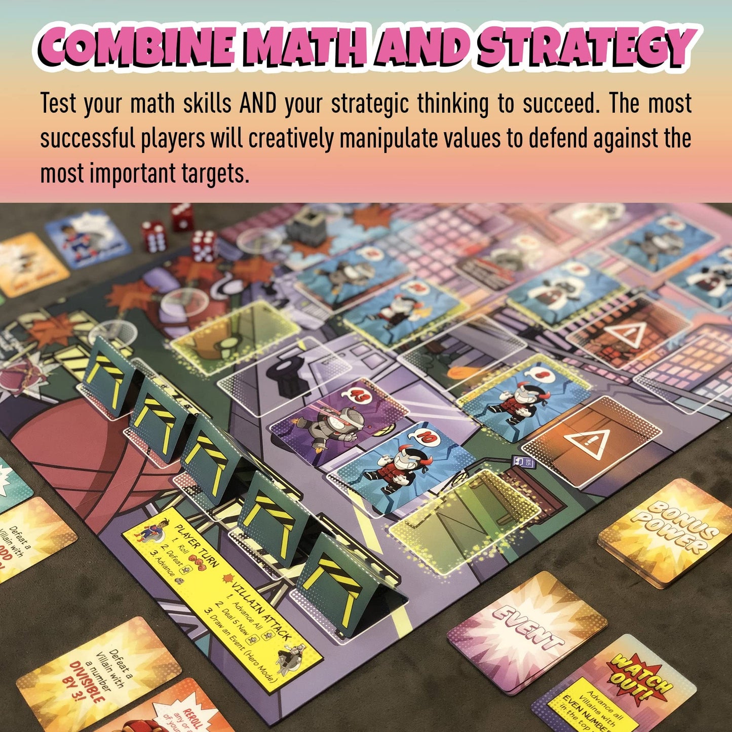 Outnumbered: Improbable Heroes Board Game - A Mensa Award Winning Superhero Math Game | Fun & Educational Game For Kids, Adults, And Families | Stem Game To Learn Multiplication & Division