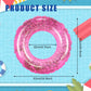 Whaline 4Pcs Inflatable Pool Floats Toys Swim Tubes Rings Glitter Pink Pool Tube for Teen Boys Girls Outdoor Summer Swimming Poo