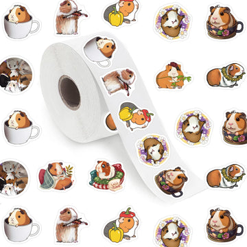 500 Pieces(10 Patterns)Guinea Pig Stickers Colorful Cartoon Fashion Graffiti Adhesive For Kids Girls Boys Teens Adults Water Bot