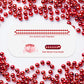 YAXINRUI 24 PCS Red Bead Necklaces, Red Christmas Mardi Gras Bead Necklaces, Red Valentine Necklace, 33 Inch Round Beaded Neckla
