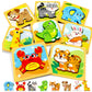 Funmission Puzzles, 8Pcs Animals Jigsaw Puzzles Toddler Toys, Brain Teaser Puzzles Montessori Toys, Wooden Puzzle Games, Educati