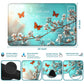 RWUTYTIUL Butterfly Blue Card Playmat 24 X 14 Inch with Tube Bag, Card Gameplay Desk Mats for Commander Deck MTG RPG CCG TCG Car