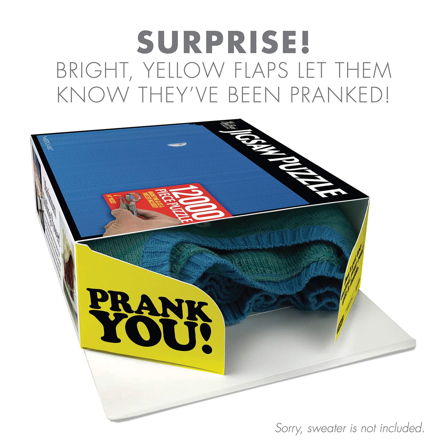 Prank Pack 12,000 Piece Jigsaw Puzzle Prank Gift Box - Empty Gag Gift for Adults, Cardboard, White Elephant, Holidays, Model SG_B0757ZY95C