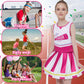 Parttely Girls Cheerleader Costume Outfit Set, Cheerleading Outfit Cheer Uniform For Halloween Birthday 3-10 Years